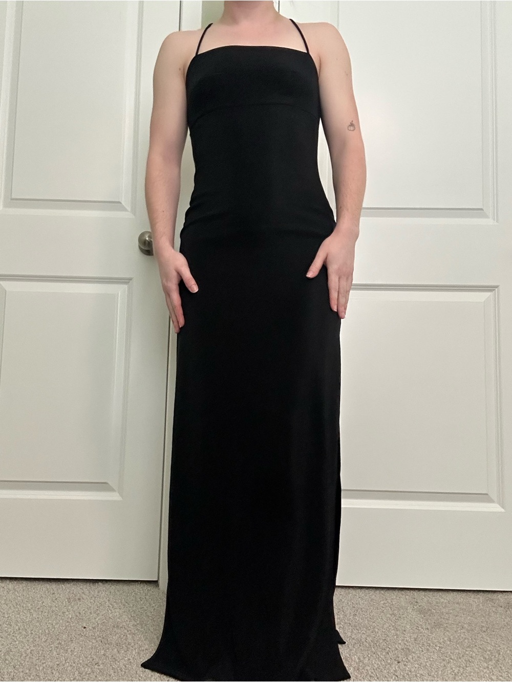 Vintage Black Slip Maxi Dress